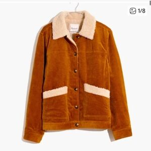 Madewell Tan Corduroy Jacket with Cream Details